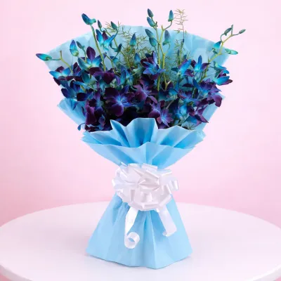 Fresh Blue Orchids Bouquet