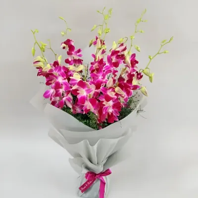 Purple Orchid Flower Bouquet Small