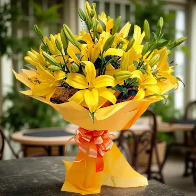 Yellow Lilies Flower Bunches