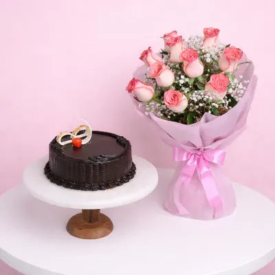 Love Roses and Cake Combo