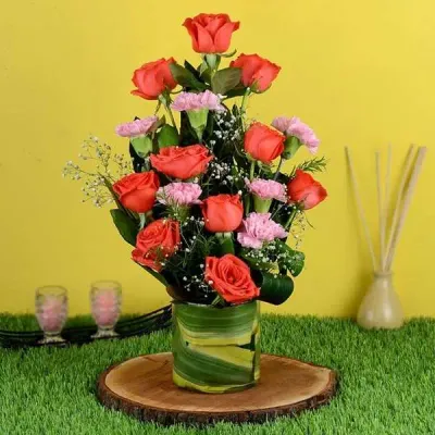 Elegant Mixed Flowers Vase
