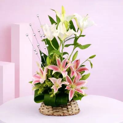 Assorted Pink n White Lilies Arrangements