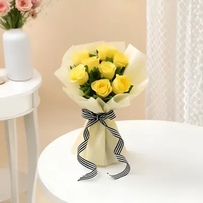 Stylish yellow flower bouquet delivery in Lucknow