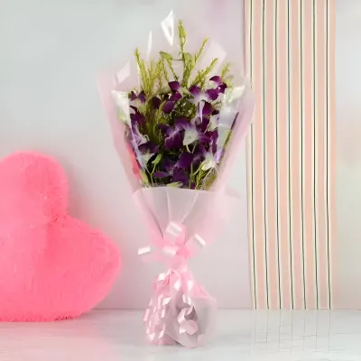 Elegant Purple Orchids Bouquet