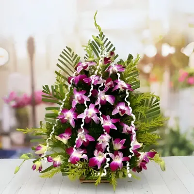 Purple Blooms in a Basket