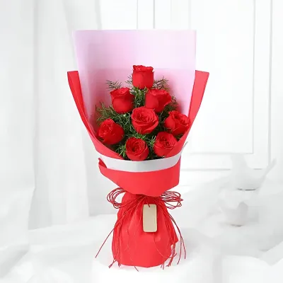 Wrapped Red Roses Bouquet in Pune