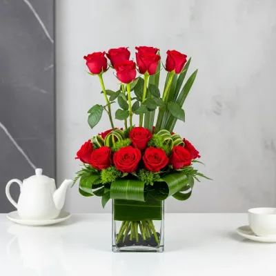 Aesthetic Red Rose Vase