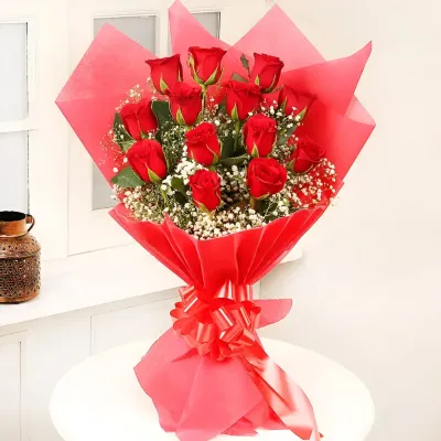 12 Red Rose Bunch