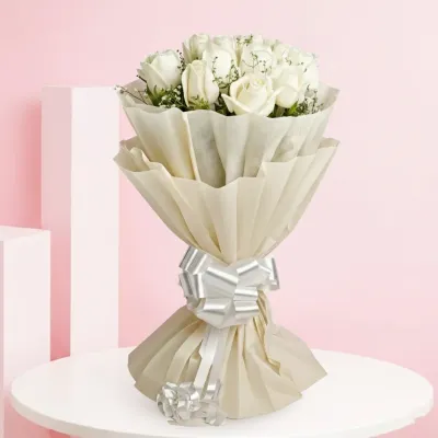 Snow White Rose Bouquet