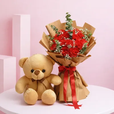 Carnation Bliss with Teddy