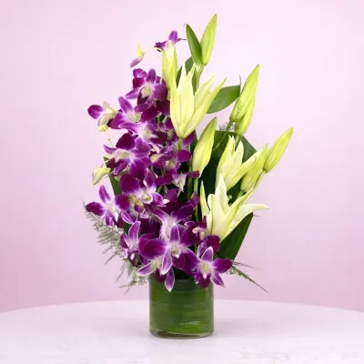 Orchids n Lily Flower Tower