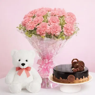 Cute Carnation with Sweet Gifts