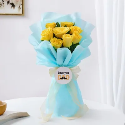 Classic yellow rose bouquet delivery in Hyderabad