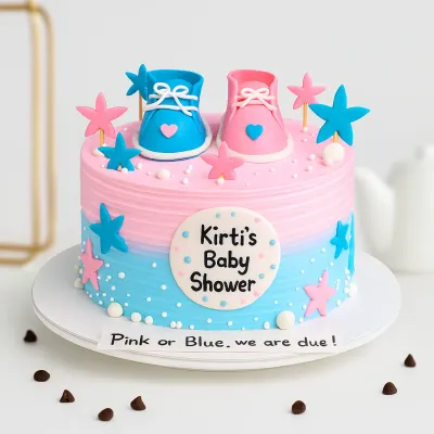 Pink and Blue Baby Shower Cake
