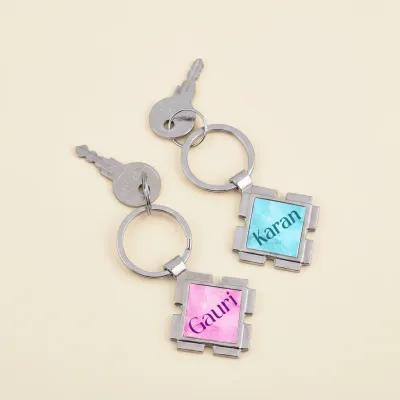 Name Printed Couple Keychain