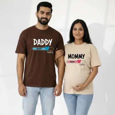 Baby Coming Soon Couple T-Shirt Set