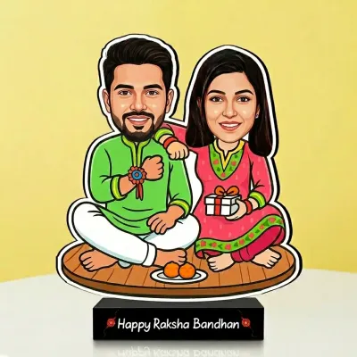 Custom Brother Sister Caricature Rakhi Gift