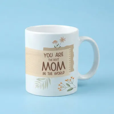 Best Mom Quote Floral Mug