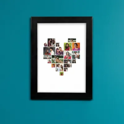 Custom Heart Shaped Photo Collage Frame