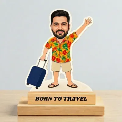 Personalized Travel Lover Caricature with Name