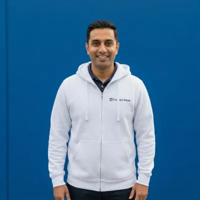 White Zip-Up Corporate Sweatshirt 