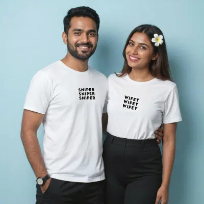 Sniper & Wifey Matching Couple T-Shirts