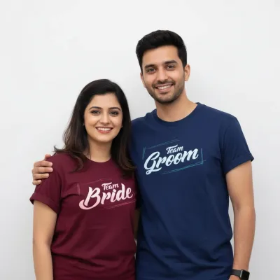 Bride Groom Matching Tee Set