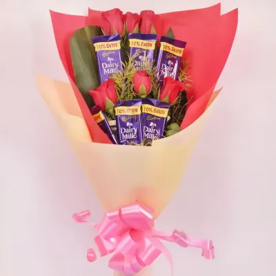 Flower and Chocolate Bouquet