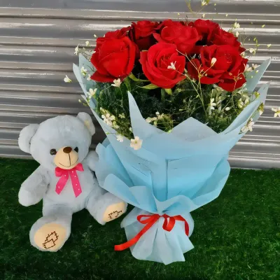 Roses and Teddy Combo