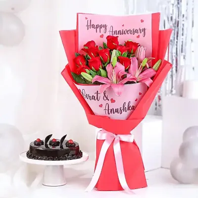 Bouquet of Charm with Cake
