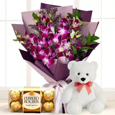 Purple Bloom with Teddy