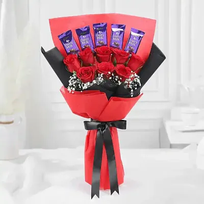 Flower and Chocolate Bouquet