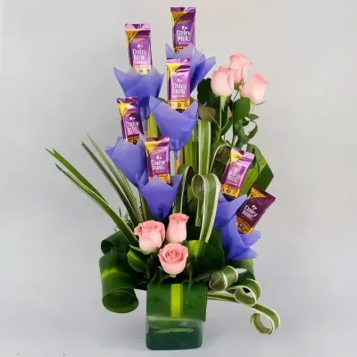 Simple Rose and Chocolate Bouquet