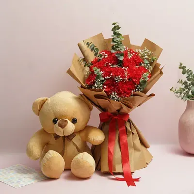 Carnation Bliss with Teddy