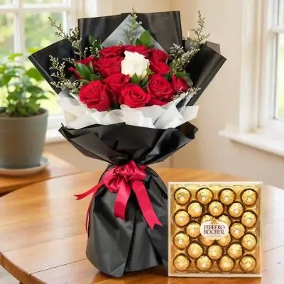 Crimson Rose with Rich Ferrero Rocher 