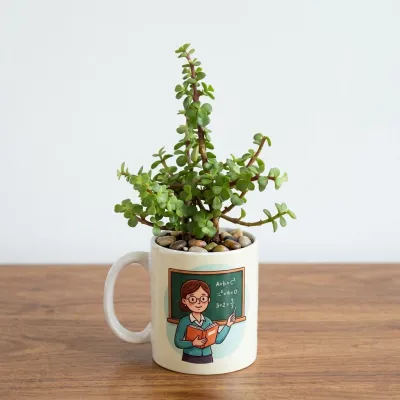 Jade Plant in Teacher Printed Mug