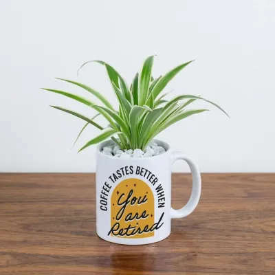 Retirement Mug with Plant
