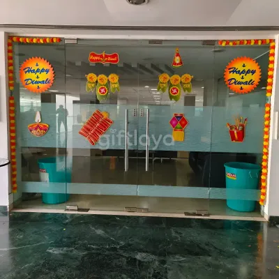 Whole Office Decoration With Garland