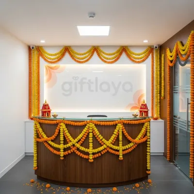 Diwali Office Decoration With Garland