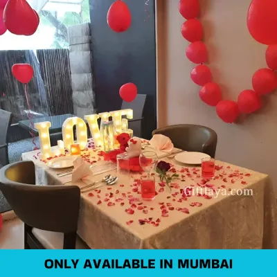 Private Candle Light Dinner Setup
