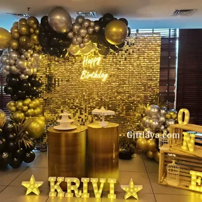 Golden Premium Birthday Decoration
