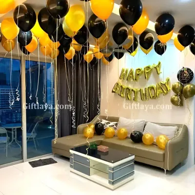 Gold Black Balloon Decoration