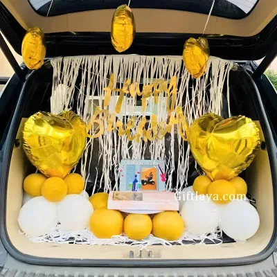 Golden Heart Car Decor
