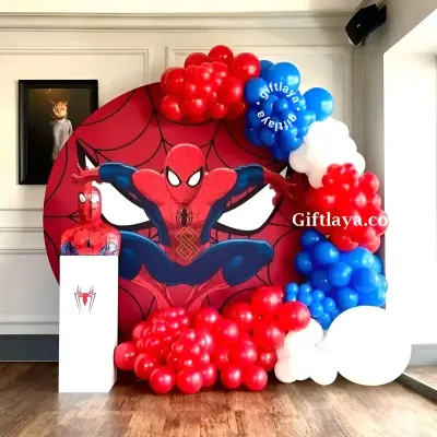 Superhero Backdrop Setup