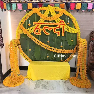 Flower Haldi Function Decoration