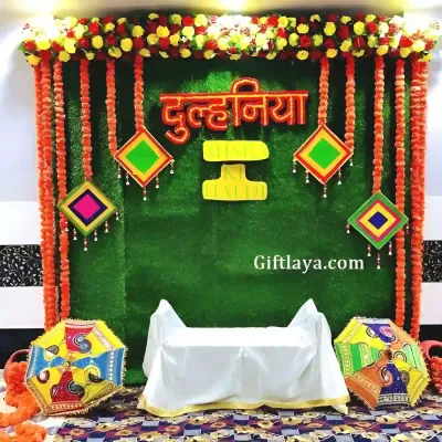 Colorful Mehendi Backdrop Decoration