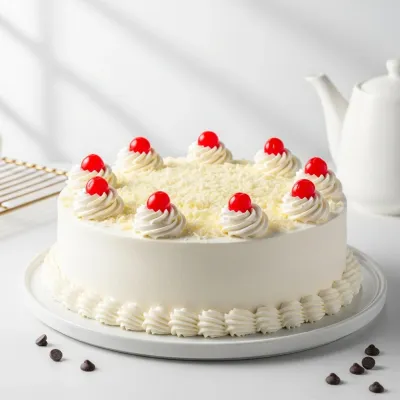 Tempting White Forest Cake