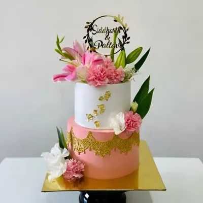 2 Tier Engagement Cake