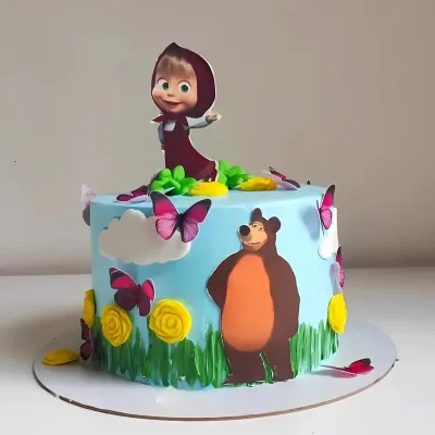Masha and The Bear Cutout Cake