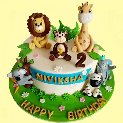 Jungle Safari Fondant Cake